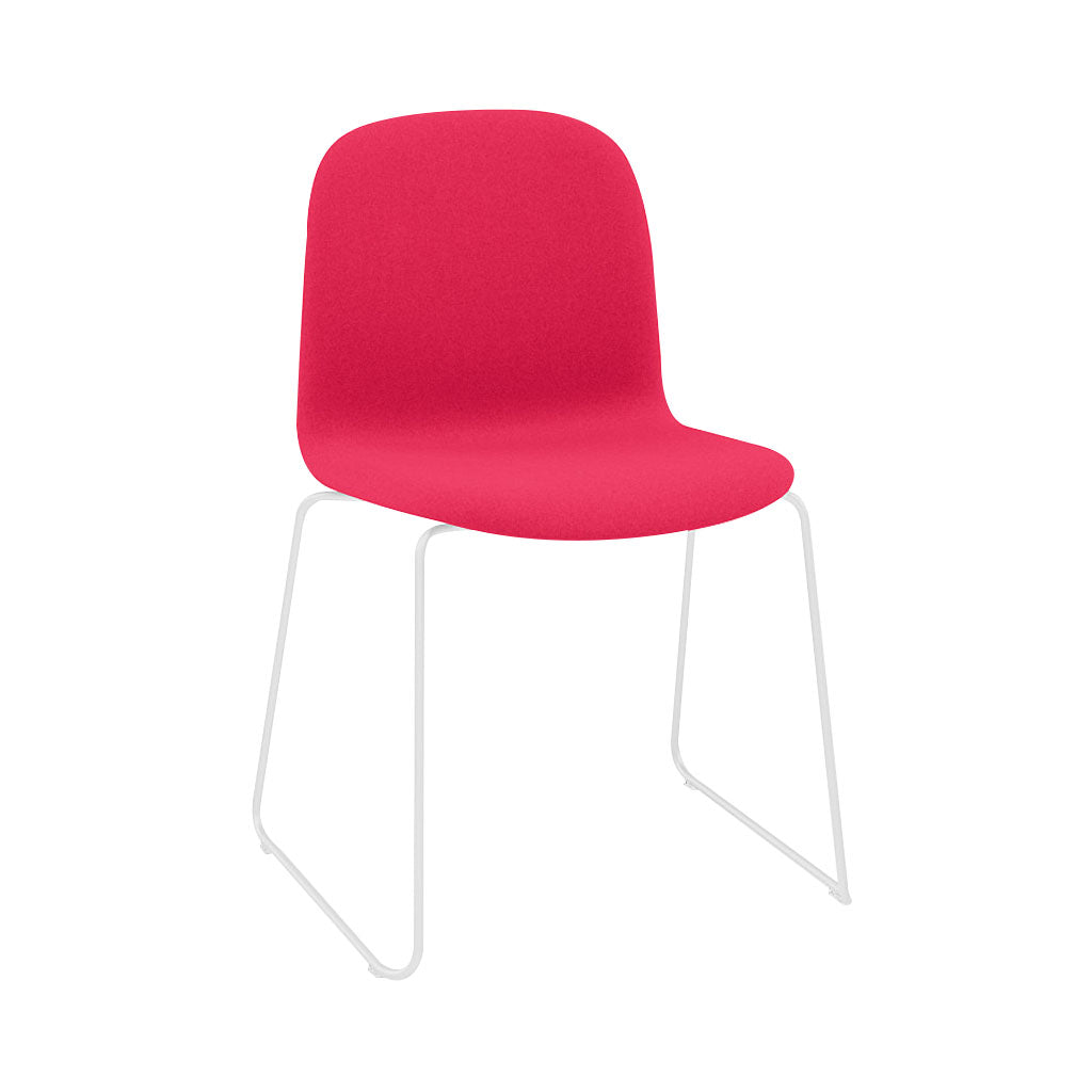 Visu Chair: Sled Base + Upholstered + White