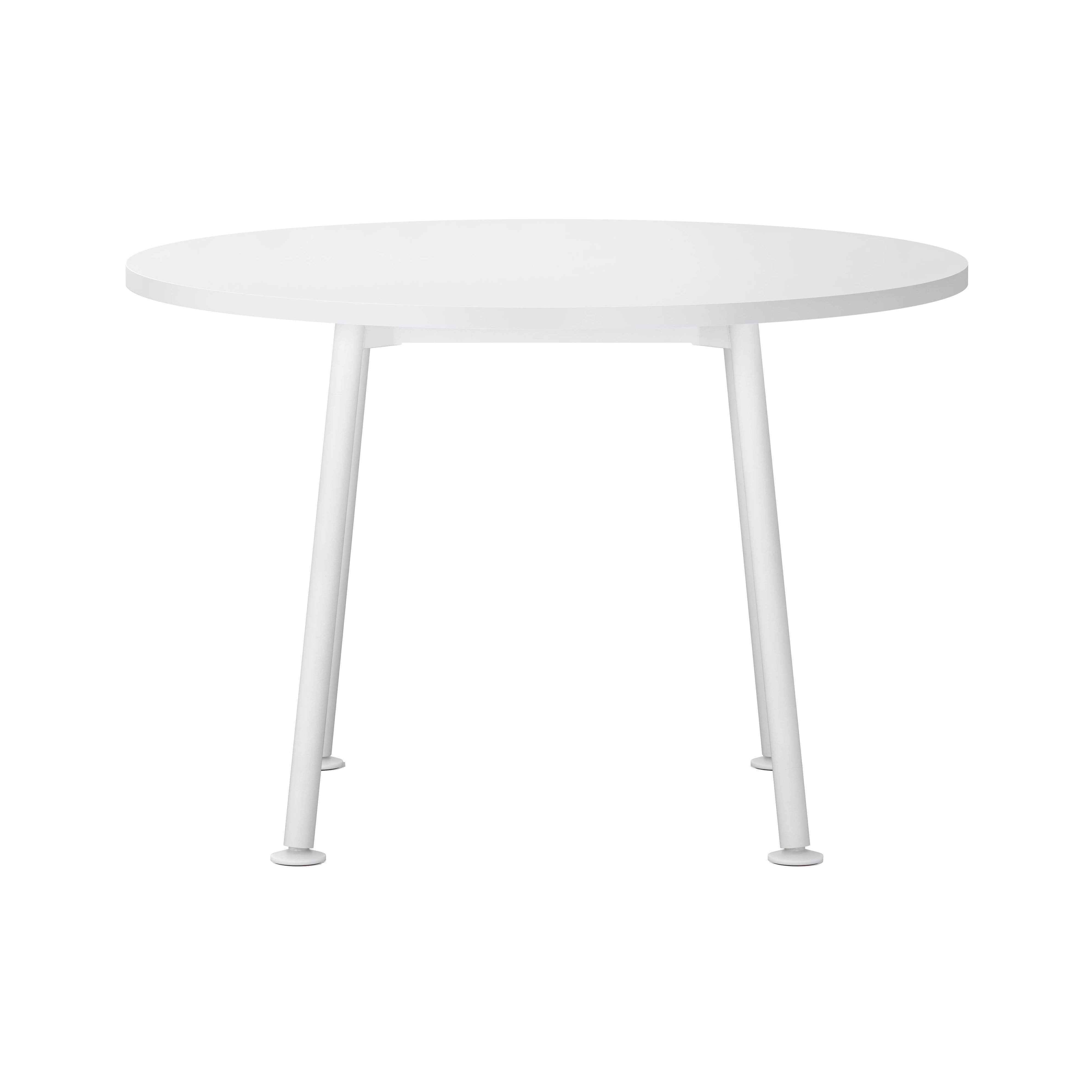 Landa Table: Round + Counter + White Laminate + White