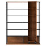 Literatura Open Shelf: Composition 3 + Super-Matt Walnut + Black + With Glider Shelf