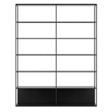 Literatura Open Shelf: Composition 3 + Ebony Stained Oak + Black + Without Glider Shelf